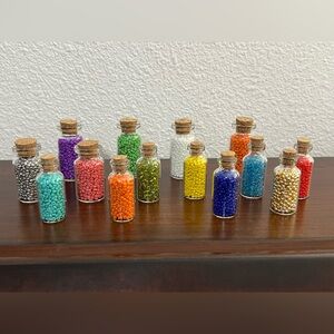 Craft Beads, 14 BOTTLES OF SEEDS - Don’t Plant, Jewelry Supplies, bulk beads